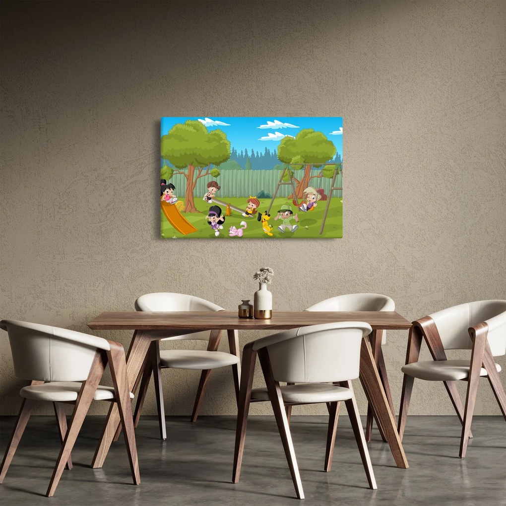 Kép - gyerekek a játszótéren (90x60 cm)