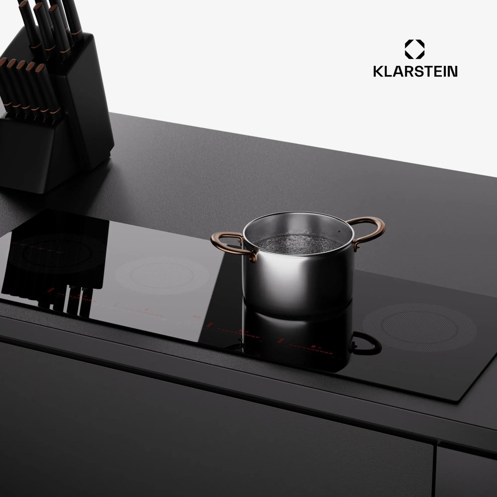 Klarstein Masterzone Slim Round, indukciós főzőlap, max. 7200 W, beépített, 4 zóna