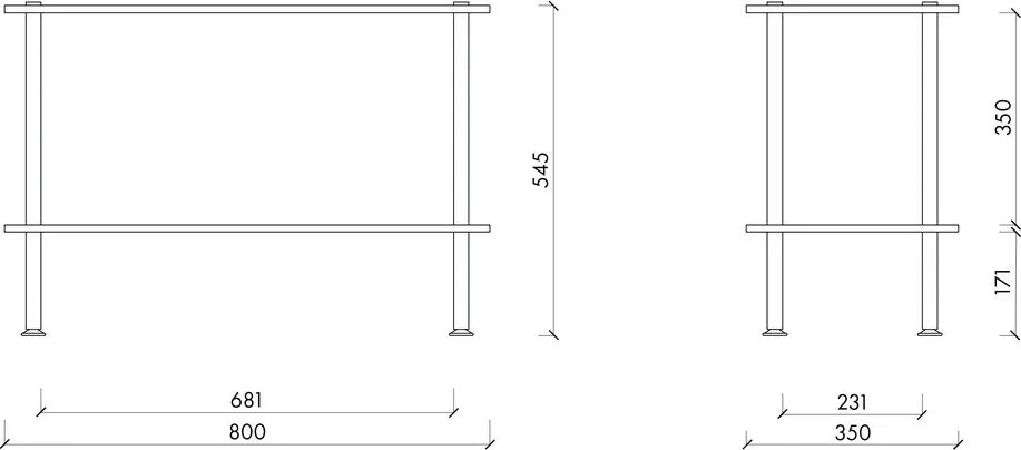 Fekete polcos állvány tölgyfa dekorral 80x54,5x35 cm Teidi – noo.ma