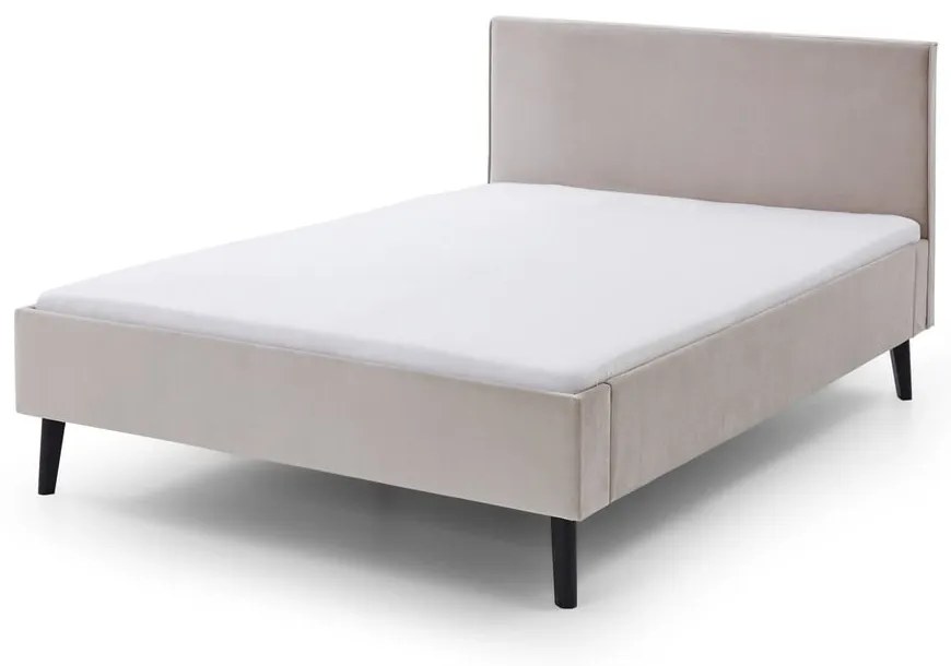 Fehér-krémszínű kárpitozott franciaágy ágyrács nélkül 140x200 cm Leira – Meise Möbel