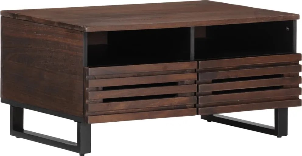 vidaXL barna tömör mangófa dohányzóasztal 80 x 55 x 40 cm