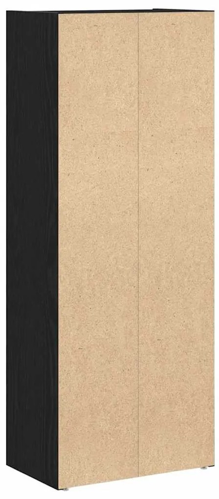 Könyvespolc fekete tölgy 40x24x102 cm gépesített fa