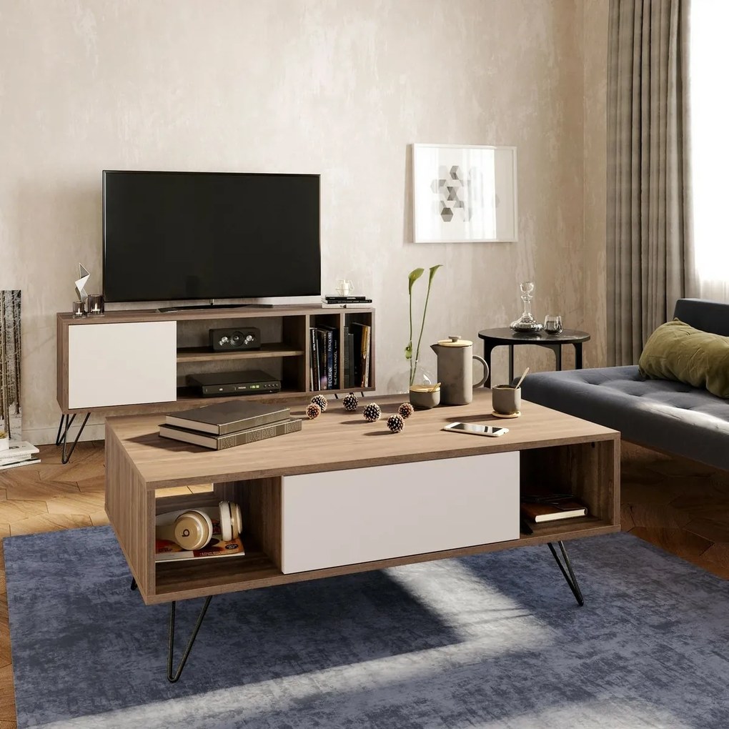Mistico White and Walnut konferenciaasztal