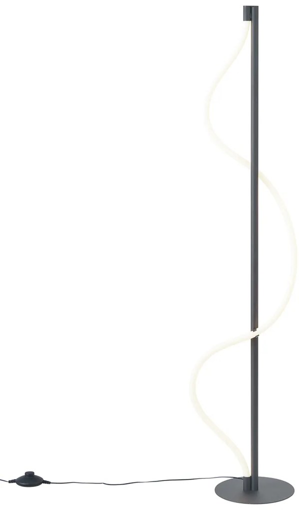 Modern állólámpa fekete, LED-del, 3 fokozatban dimmelhető - Twirl