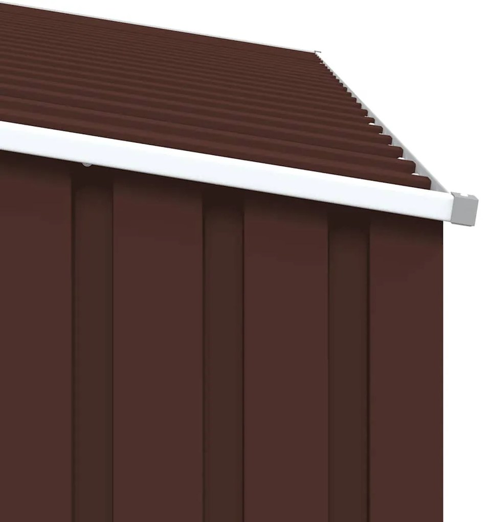 barna horganyzott acél kerti tűzifatároló 245 x 98 x 159 cm