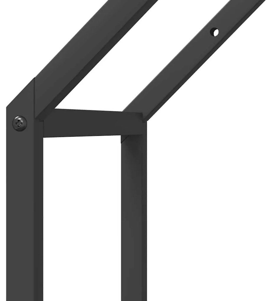 fekete hidegen hengerelt acél tűzifatároló 40x25x60 cm