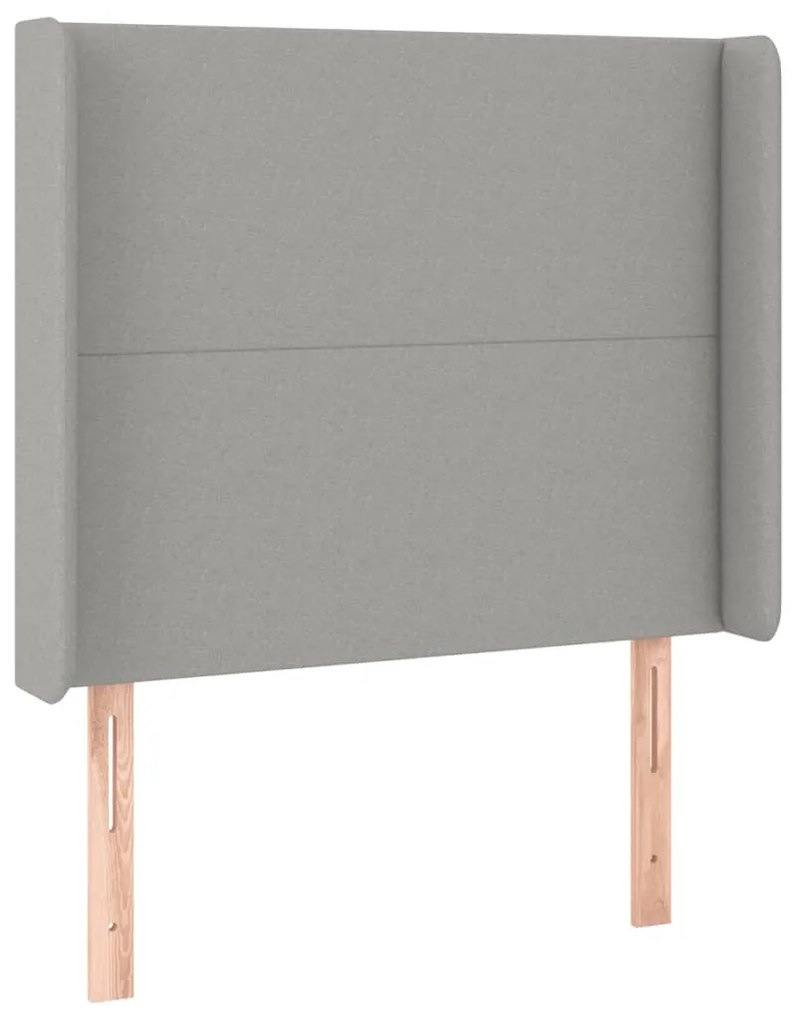 világosszürke szövet LED-es fejtámla 93x16x118/128 cm