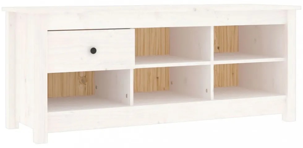 fehér tömör fenyőfa cipősszekrény 110 x 38 x 45,5 cm
