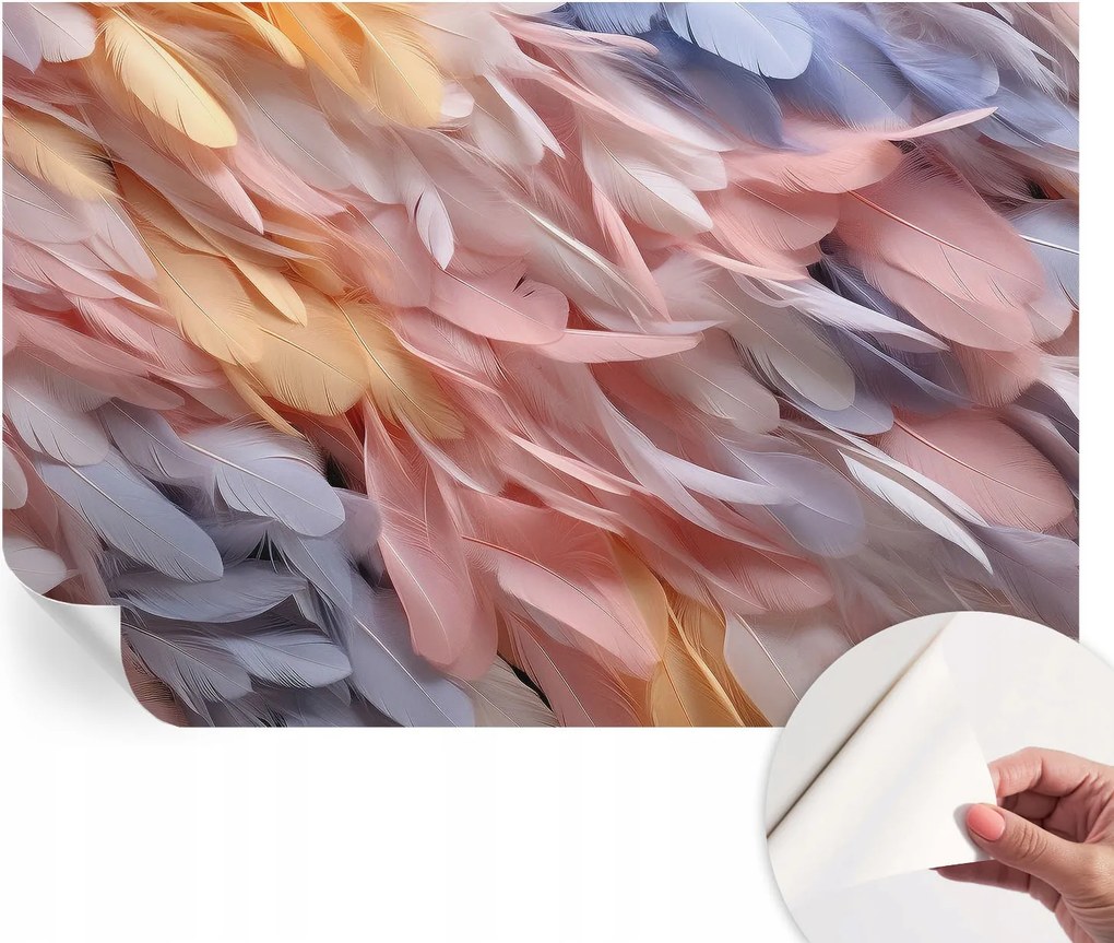 Modern öntapadós fali fotótapéta Pasztell tollak 104x70 cm