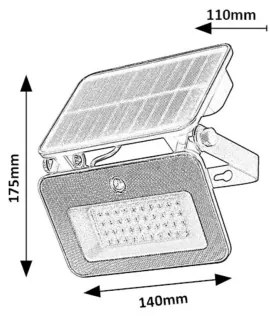 Rabalux 77159-LED napelemes reflektor szenzorral LED/6W/3,7V IP65