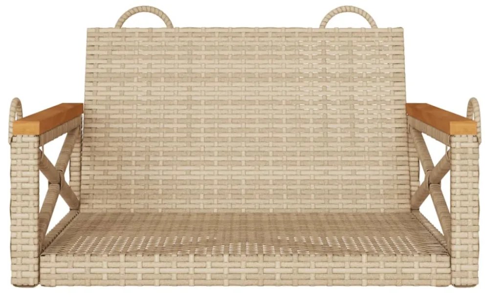 bézs polyrattan hintapad 63 x 62 x 40 cm