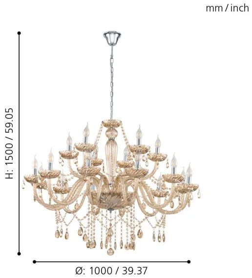 Eglo 39095- Csillár BASILANO 18xE14/40W/230V