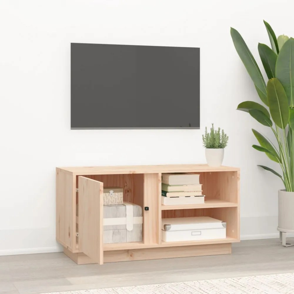 tömör fenyőfa TV-szekrény 80x35x40,5 cm