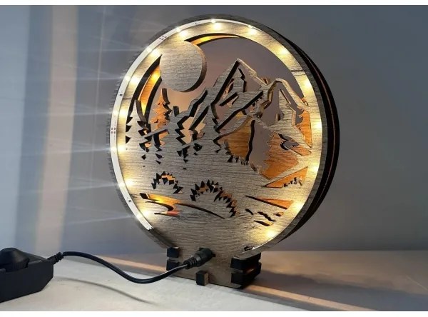 Li-Go 23592/DUB2 - Fényerőszabályozható asztali dekoráció LED/12W/230V 20x22 cm tölgy