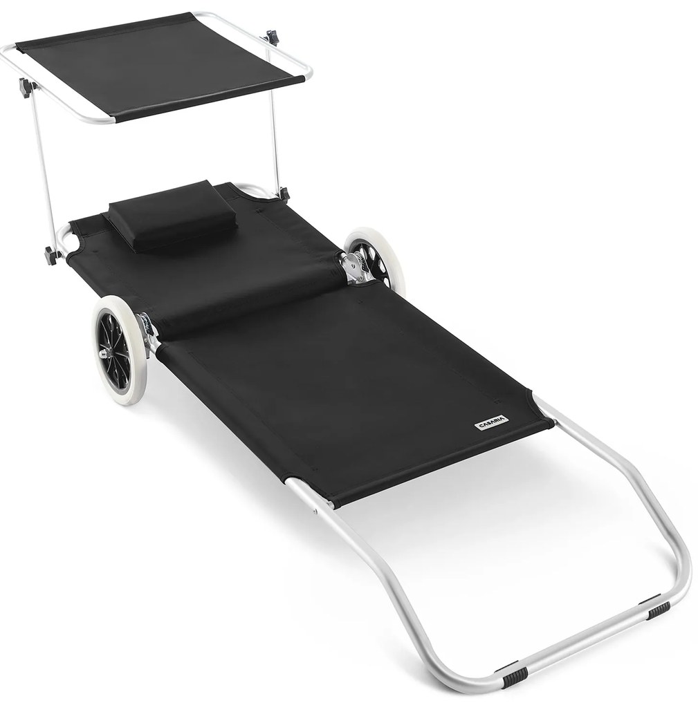 Deuba Kreta alumínium napozóágy - fekete