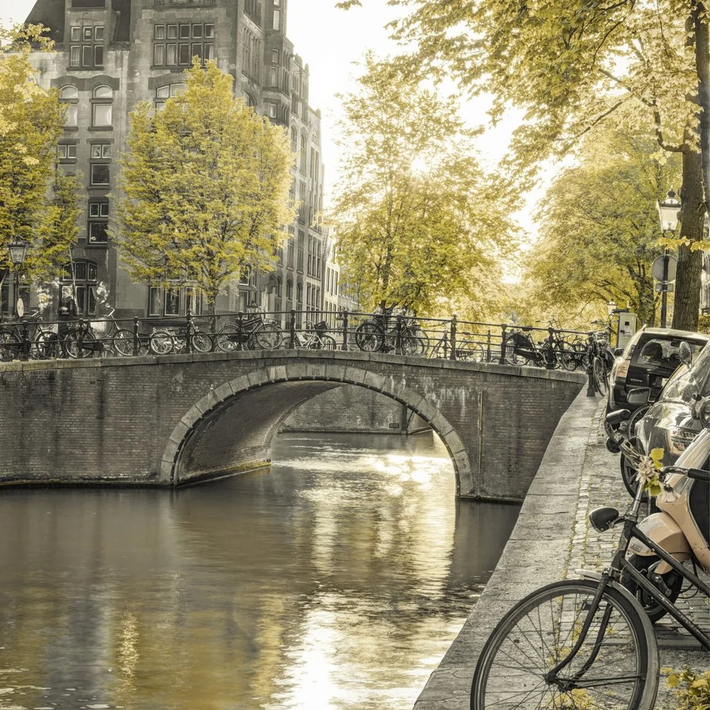 Poszter 60x60cm Csatorna Amszterdam városon át 10, Assaf Frank