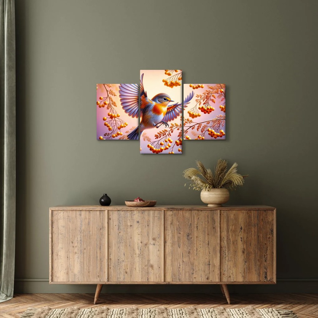 Kép - Madár berkenyével (90x60 cm)