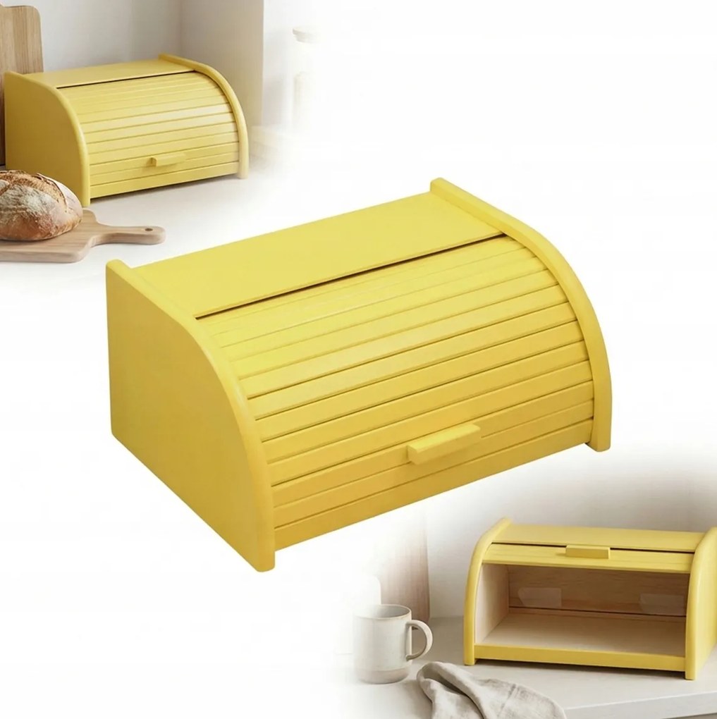 Kenyértartó Fa Kenyértartó/doboz nagy sárga 40x29x18cm konyhai