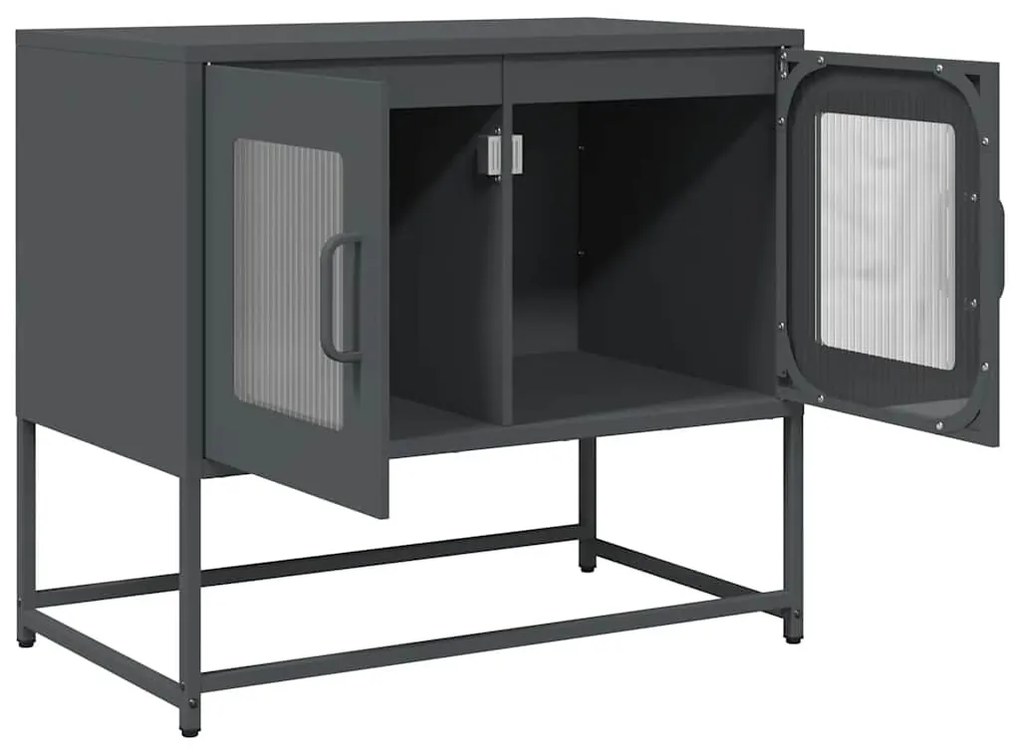 antracitszürke hidegen hengerelt acél TV-szekrény 68x39x60,5 cm