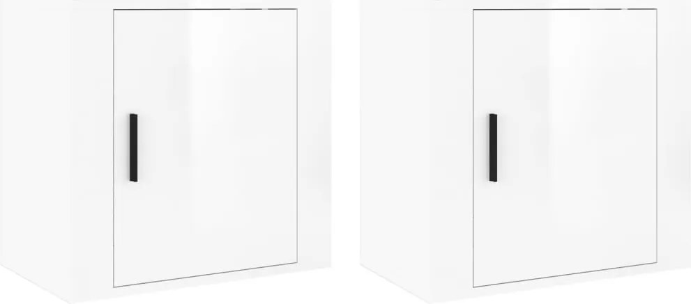 vidaXL 2 db magasfényű fehér fali éjjeliszekrény 50x30x47 cm
