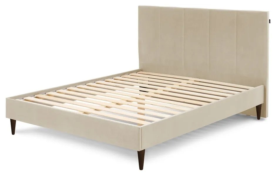 Vivara Dark bézs bársony kétszemélyes ágy, 160 x 200 cm - Bobochic Paris