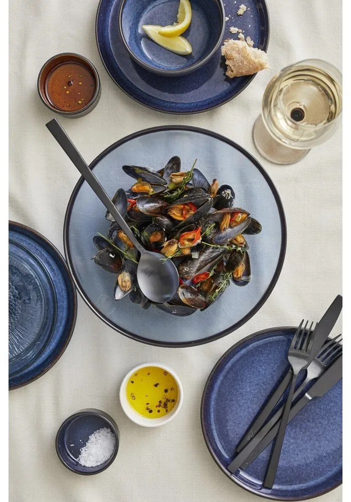 Fekete-kék kőedény tálka 600 ml Gastro Dark Blue/Black – Bitz