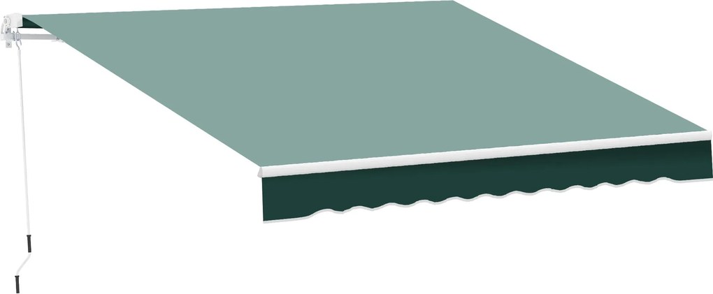 Outsunny Összecsukható Napernyő 2.5x2m Alumínium Váz és Poliészter Szövet, 280 g/㎡, UV50+, Zöld | Aosom