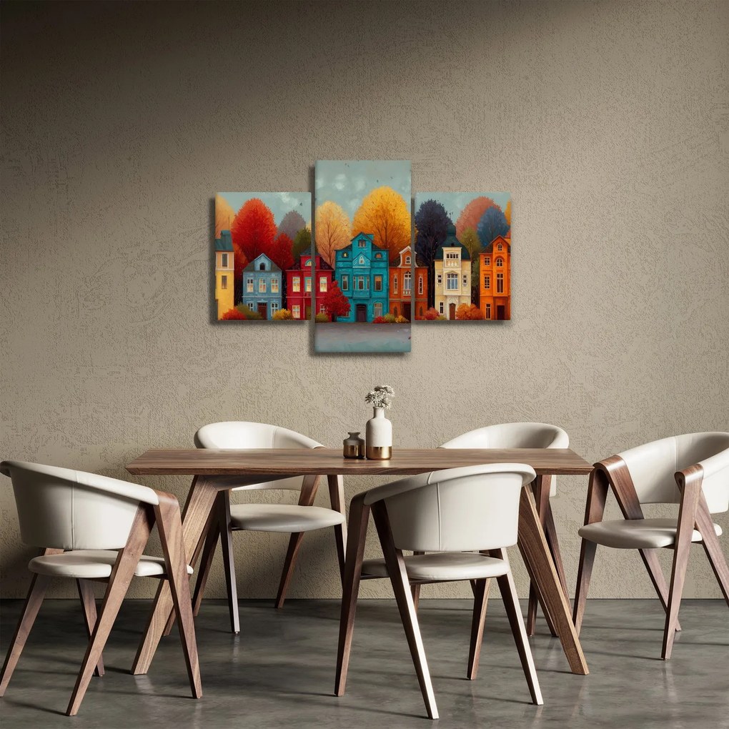 Kép - Festett őszi város (90x60 cm)