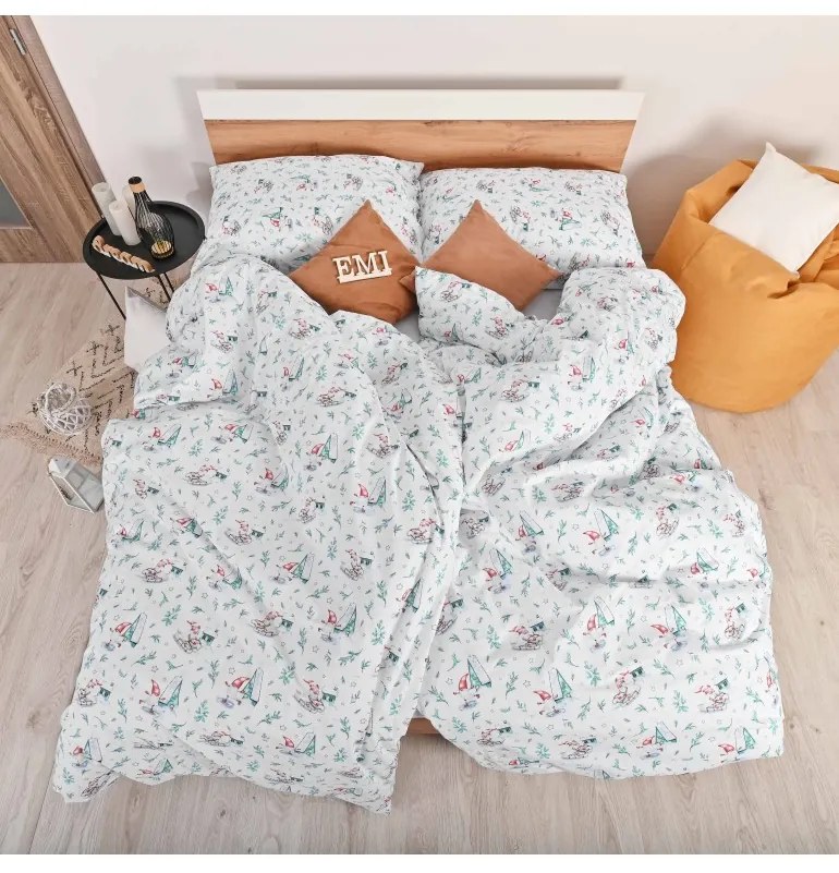 EMI Elfie karácsonyi pamut ágyneműhuzat, A standard egyszemélyes ágy szett tartalma: 1x 140x200 + 1x 70x90