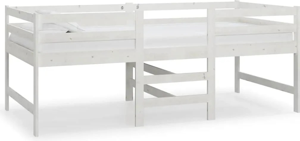 vidaXL fehér tömör fenyőfa ágy matrac nélkül 90 x 200 cm