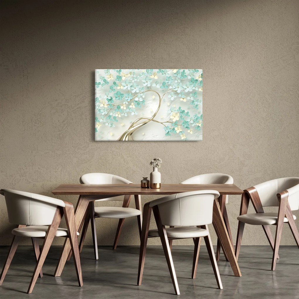 Kép - Arany virágzó fa (90x60 cm)
