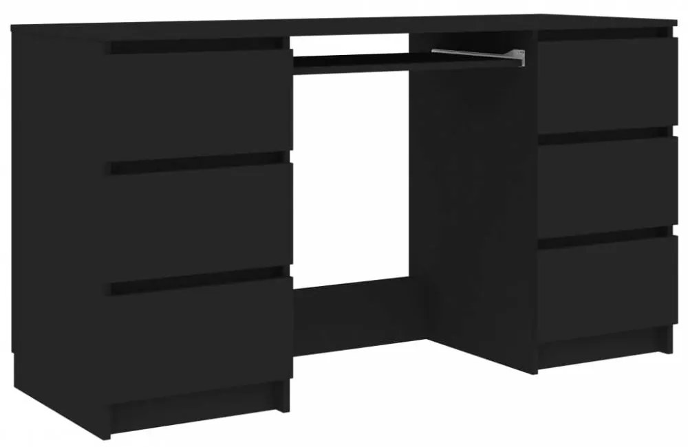 Fekete forgácslap íróasztal 140 x 50 x 77 cm