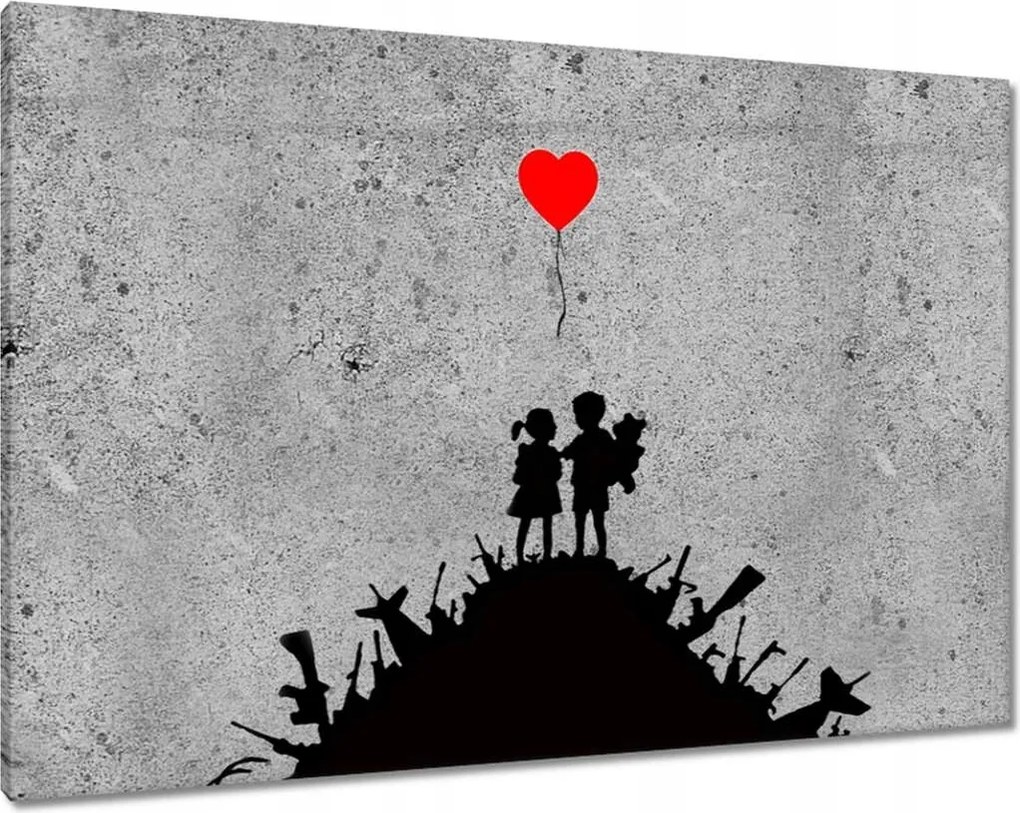 Festmények 100x70 Gyerekek egy halom fegyveren