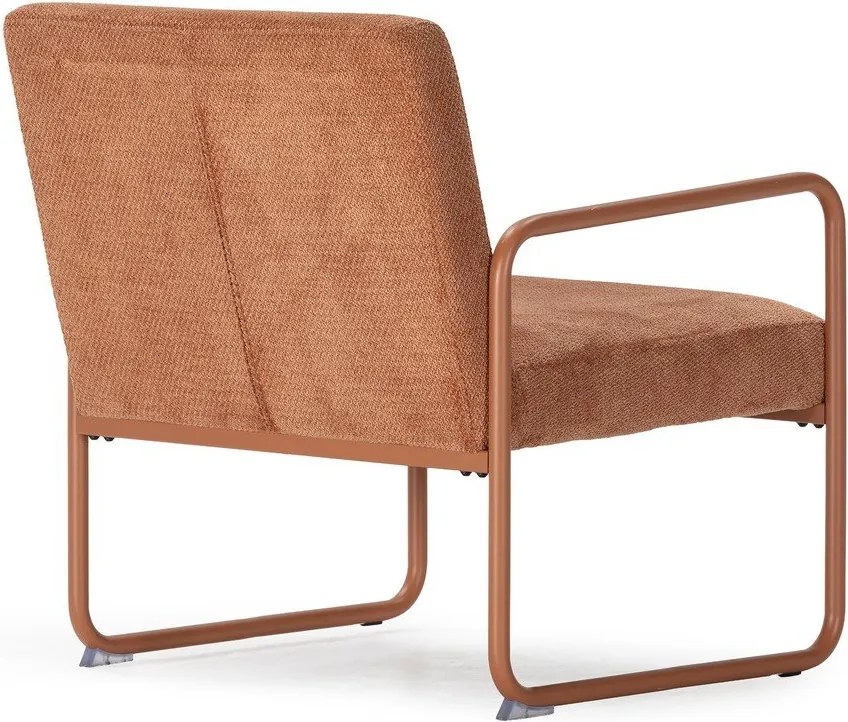 Terrakotta színű zsenília fotel Vince – MOME
