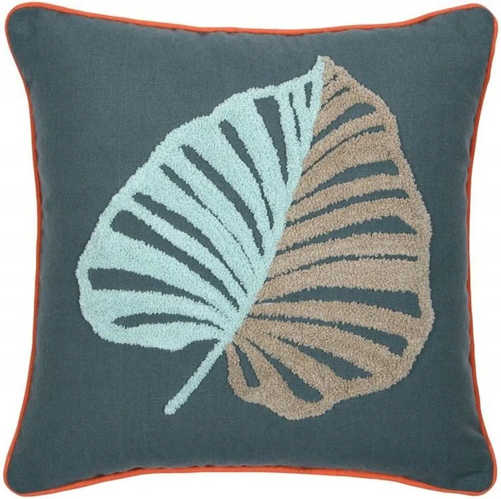 Kentia párna 40x40 cm Dekoratív Négyzet alakú kék levél