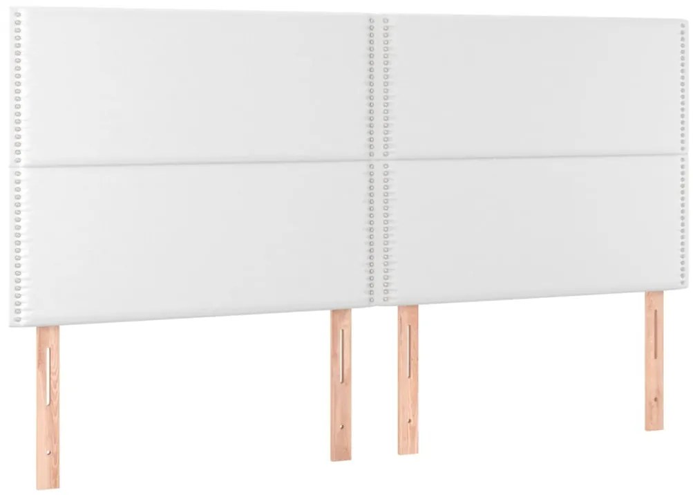 4 db fehér műbőr fejtámla 80 x 5 x 78/88 cm
