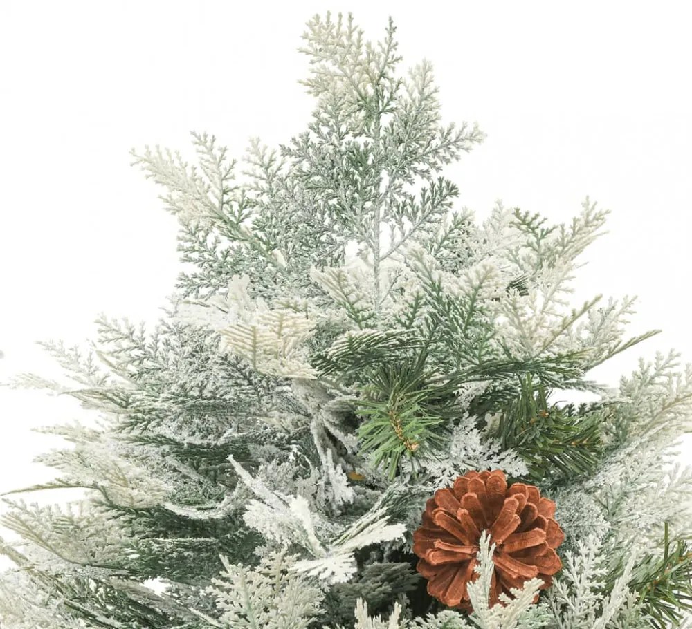 vidaXL zöld PVC és PE megvilágított karácsonyfa fenyőtobozzal 150 cm