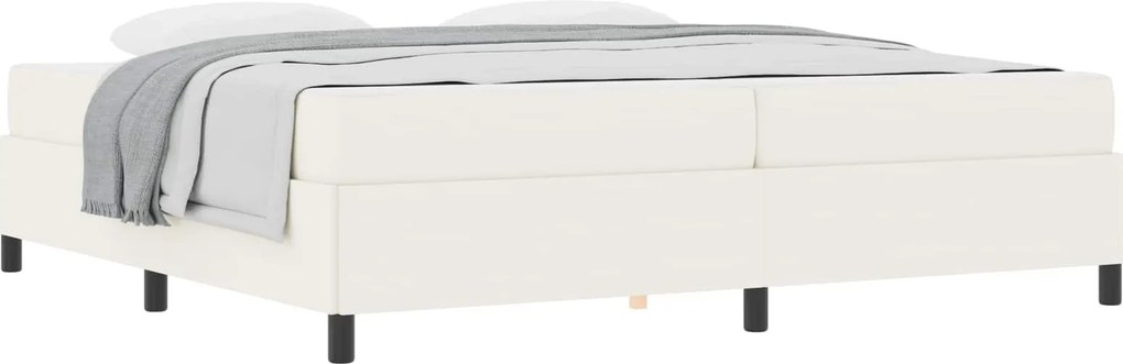 vidaXL Ágykeret matracmal Krém 200 x 200 cm szövet
