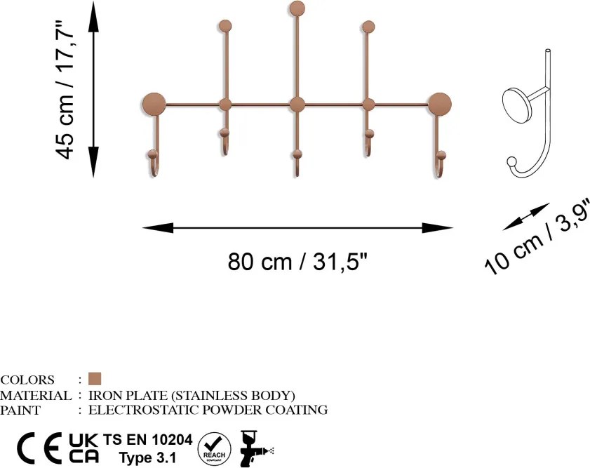 Fali fogas, 80×45 cm – TR494PYT1140