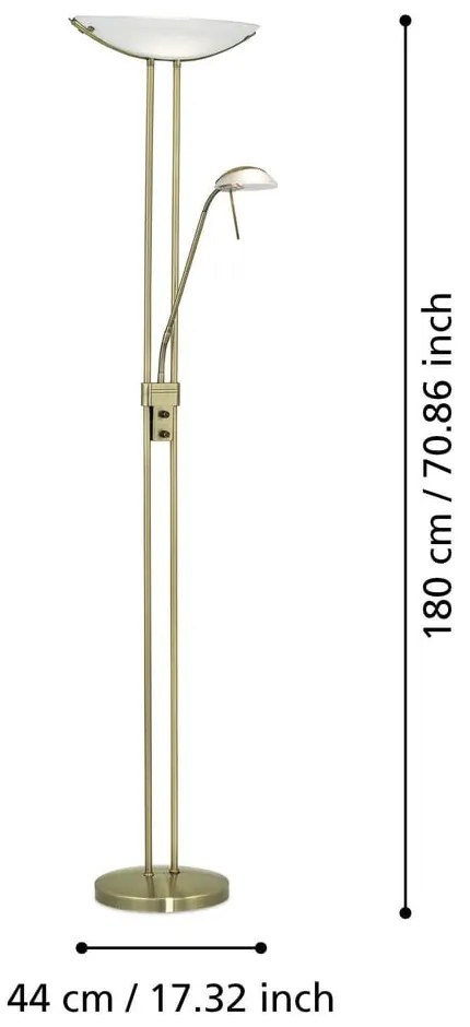 Bronzszínű állólámpa üveg búrával (magasság 180 cm) BAYA – EGLO