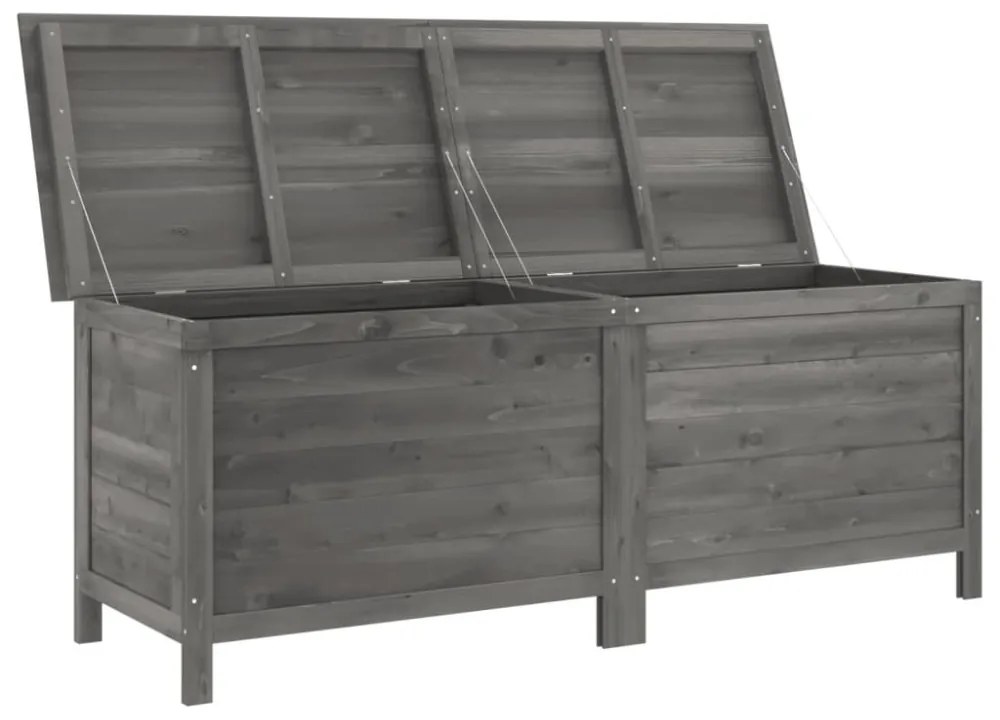 antracit tömör fenyőfa kerti tárolóláda 150 x 50 x 56,5 cm