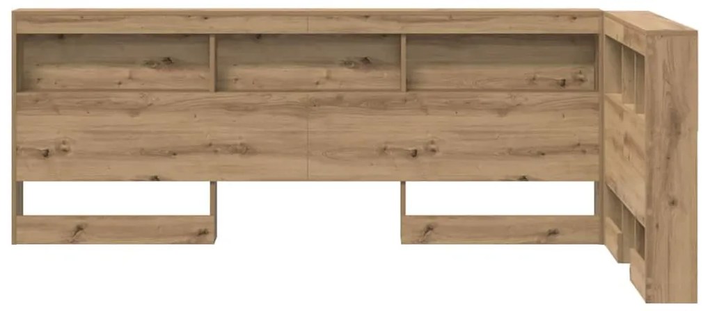 Tároló fejtámla polcokkal kézműves tölgy 80 cm Faanyag