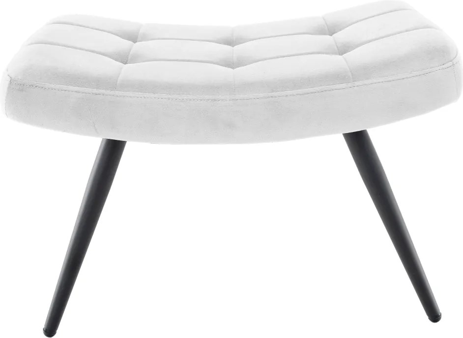 Fotel lábtartóval, világos szürke Velvet szövet/fekete, HABEN