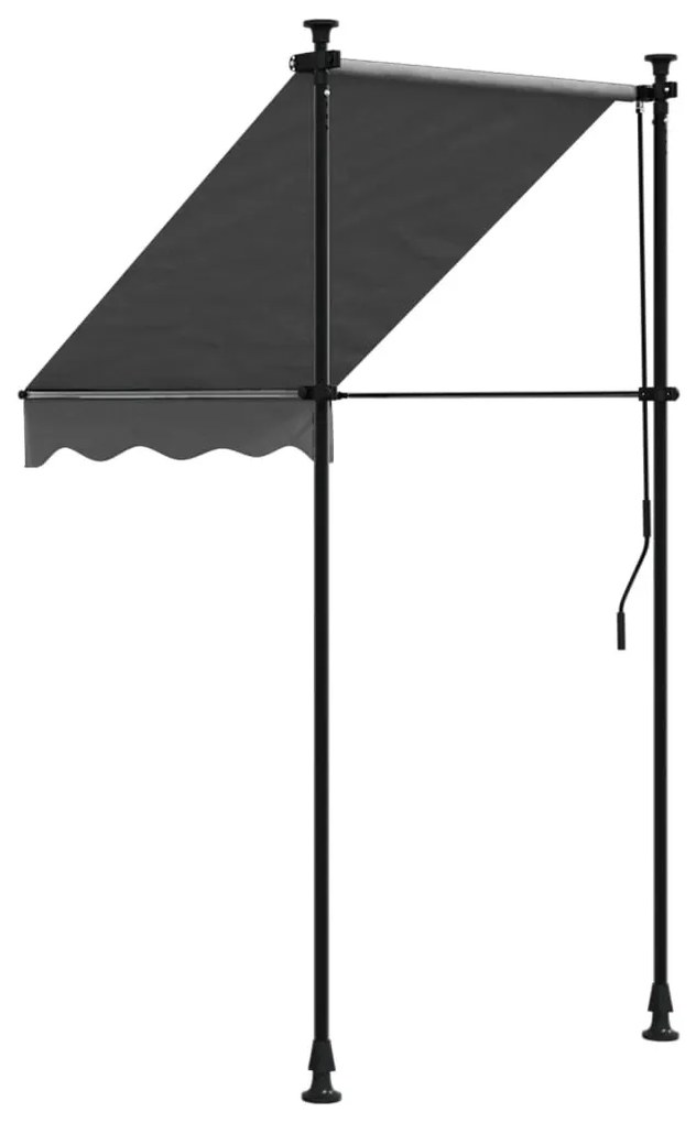 antracit szövet és acél feltekerhető napellenző 100 x 150 cm