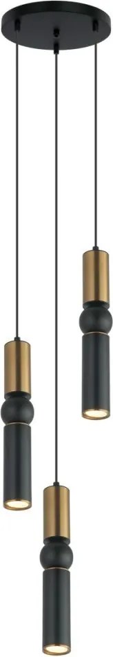 ITALUX PND-14290-3-BRO-BK ISIDORA Többágú Függesztett Lámpa GU10 IP20