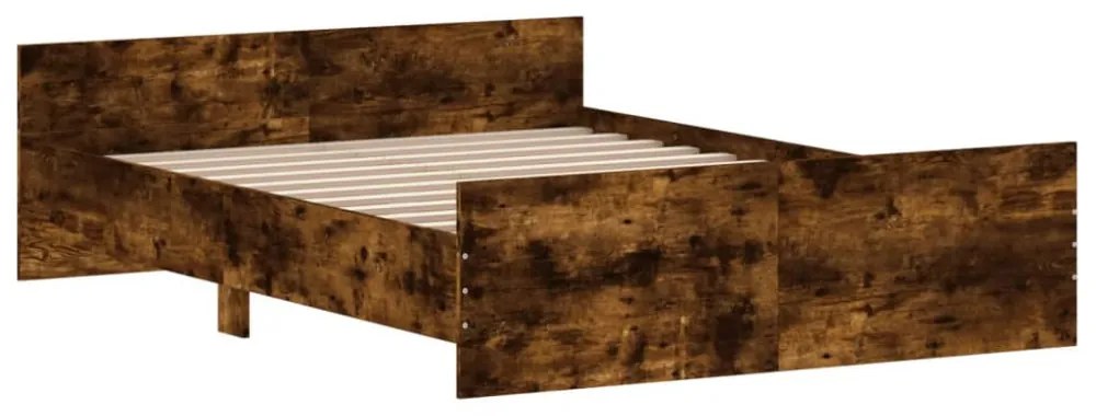 füstös tölgy színű ágykeret fej- és lábtámlával 135 x 190 cm