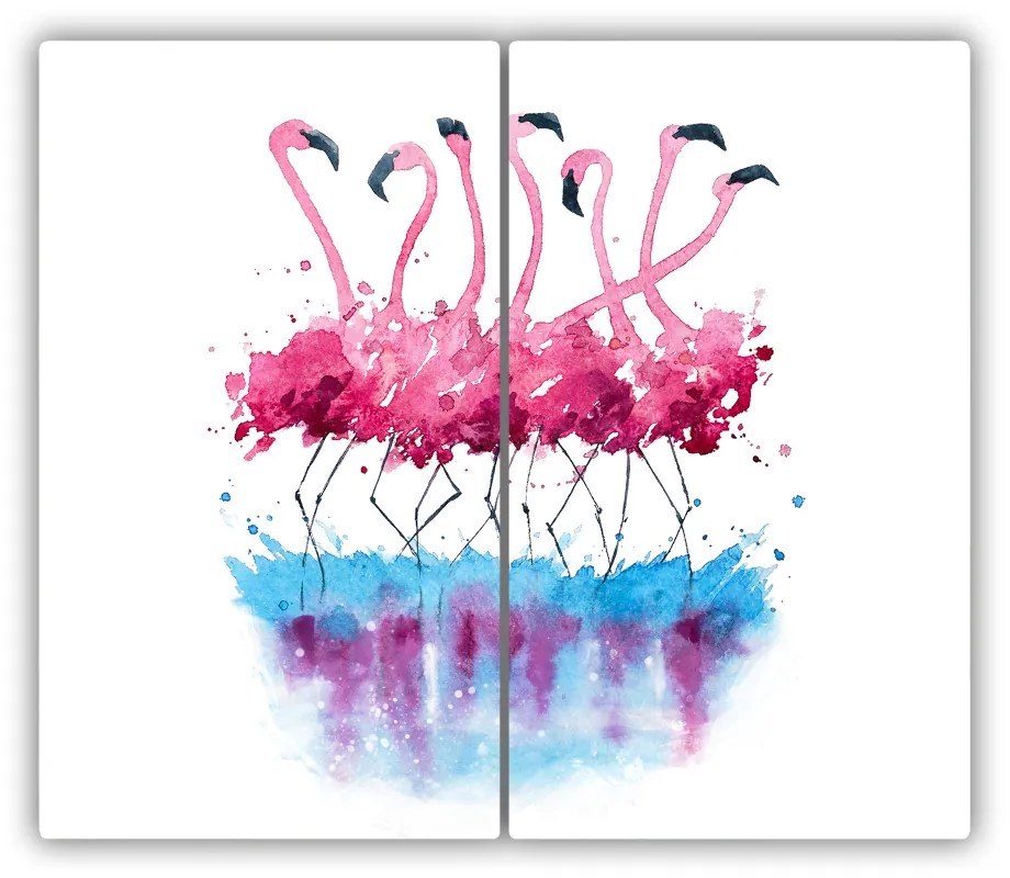Üveg vágódeszka flamingók 60x52 cm