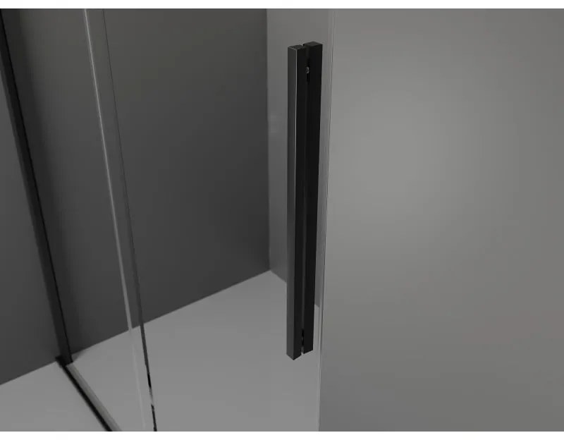 Mexen Velar, nyitható tolóajtó 140x200 cm, 8mm átlátszó üveg, fekete matt, 871-140-000-01-70