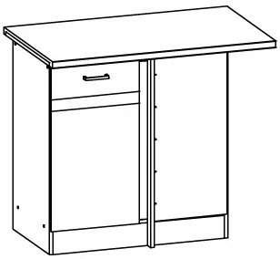 Alsó konyhaszekrény, sarok Estell EZ18 D100NW. 762616