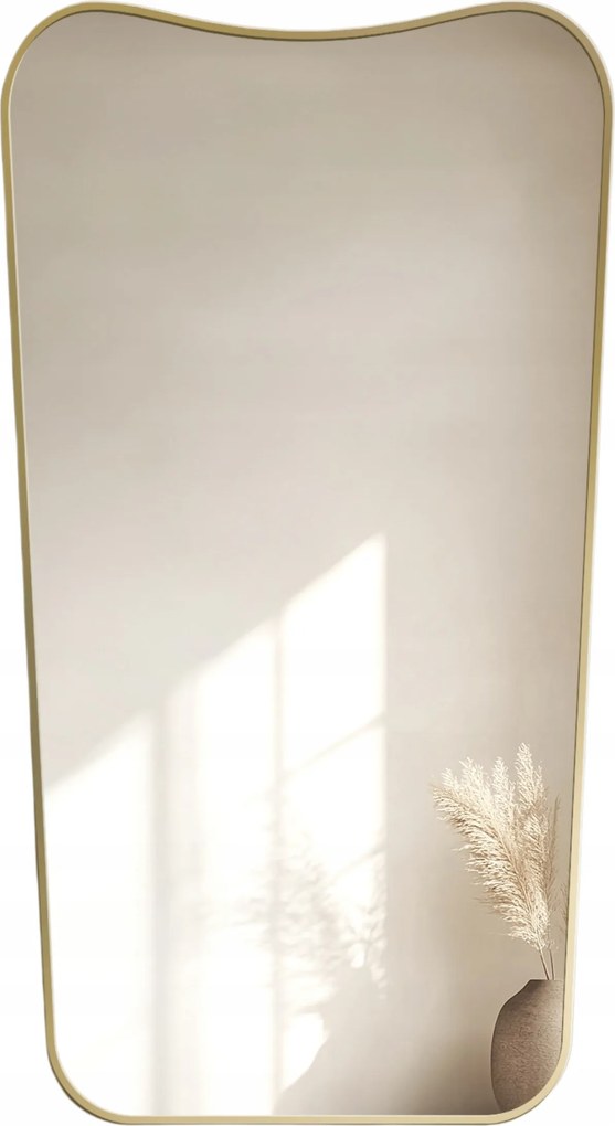 Elizabeth szabálytalan tükör arany keretben Mdf Slim 50x150